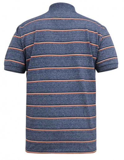 HUMBER-D555 Full Stripe Jersey Polo Shirt-Navy-2XL