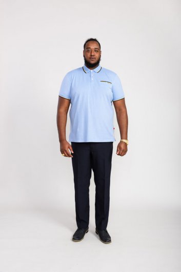 TALBOT-D555 Pique Polo Shirt With Jacquard Collar Cuffs And Pocket Opening-Kingsize Assorted Pack A-(2XL-5XL)