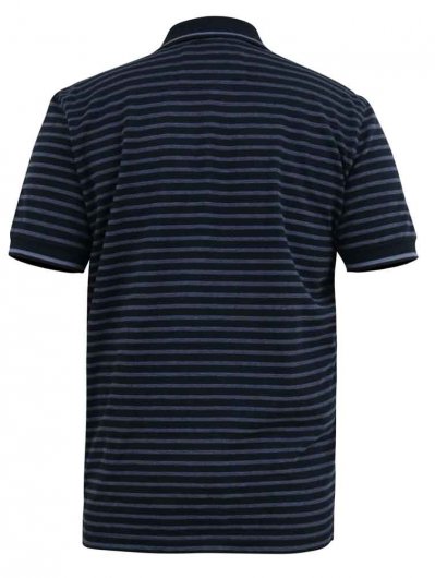 ROSEMARY-D555 Woven Full Stripe Jersey Polo-Navy-2XL