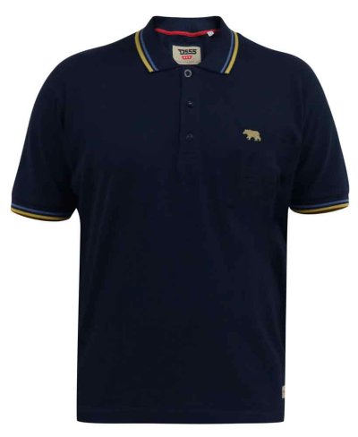 HAMFORD 1-D555 Pique Polo Shirt With 2 Colour Rib Tipping On Collar And Cuffs-Kingsize Assorted Pack B-(3XL-6XL)