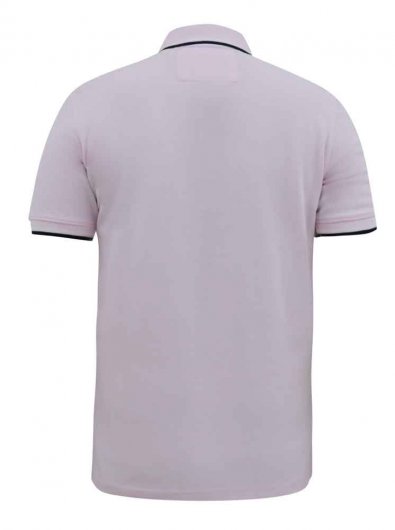 HAMFORD 2-D555 Pique Polo Shirt With 2 Colour Rib Tipping On Collar And Cuffs-Pink-3XL