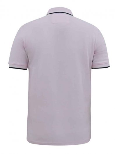 HAMFORD 2-D555 Pique Polo Shirt With 2 Colour Rib Tipping On Collar And Cuffs-Pink-6XL