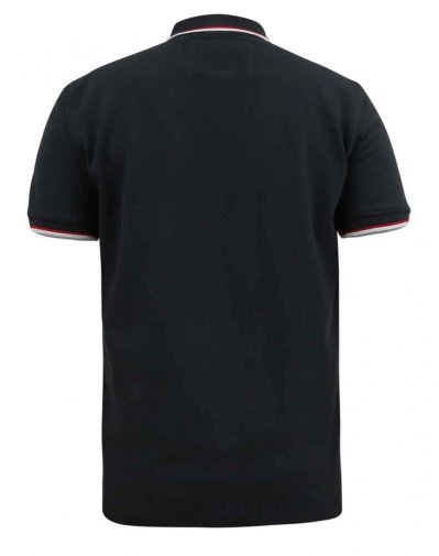 KIRBY-D555 Pique Polo With Two Colour Tipping And Patch Pocket-Black-6XL