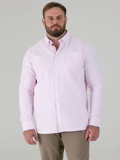 The Duke Clothing Co. - RICHARD-D555 Basic Oxford Long Sleeve Shirt-Whit...