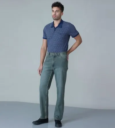 Duke Rockford RJ510 Comfort Jeans Uomo - Lavaggio Pietra, Vita 48, Lunghezza 30 - Denim Resistente Con Cerniera