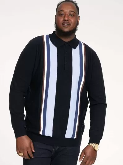 The Duke Clothing Co. - DARLEY-D555 L/S Knitted Polo With Vertical