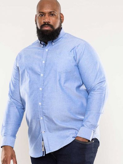 CLARENCE 1-D555 Long Sleeve Buttoned Down Oxford Shirt With Chest Pocket