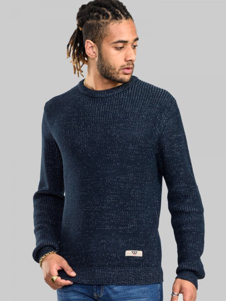 FLOWTON-D555 Ribbed Knit Crew Neck Jumper