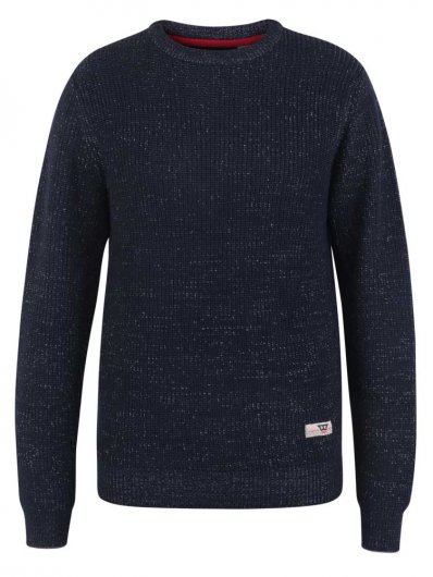 FLOWTON-D555 Ribbed Knit Crew Neck Jumper