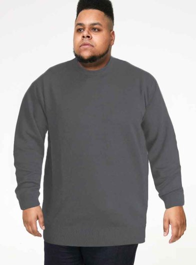 ADKIN 3-D555 Plain Crew Neck Sweater