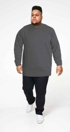 ADKIN 3-D555 Plain Crew Neck Sweater