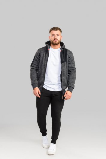 CROFTON-D555 Zip Through Hoody With Sherpa Lining