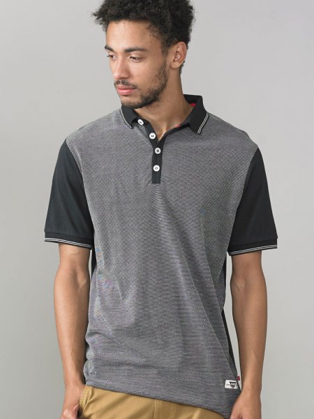 CECIL-D555 Jaquard Polo With Jersey Back and Sleeve