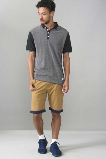 CECIL-D555 Jaquard Polo With Jersey Back and Sleeve