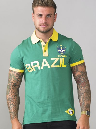 SILVA-D555 Brazil Football Polo Shirt