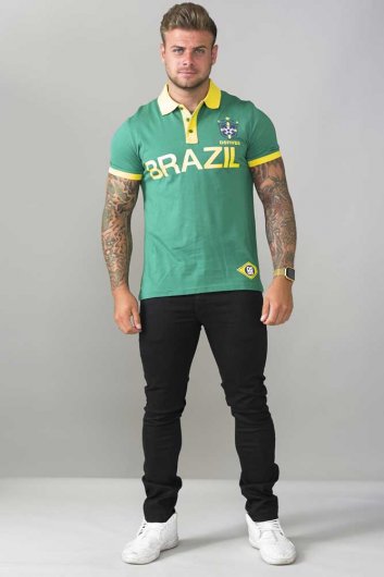 SILVA-D555 Brazil Football Polo Shirt