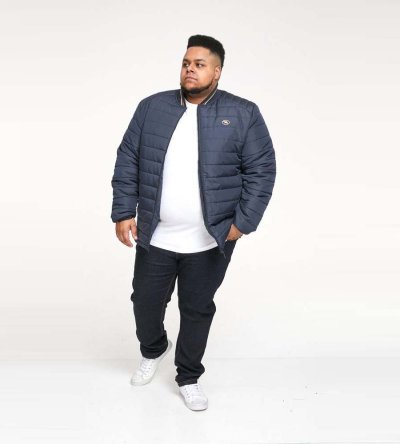 JEREMY 1-D555 Puffer Jacket With Rib Collar And Tipping-4XL