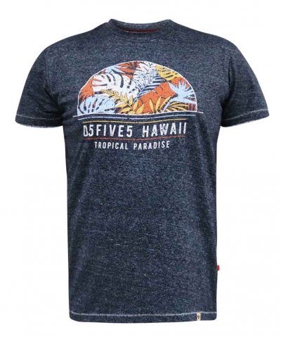 UPTON-D555 Hawaii Leaf Printed T-Shirt- DEAL PACK-(2XL-5XL)