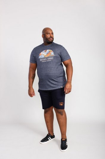 UPTON-D555 Hawaii Leaf Printed T-Shirt- DEAL PACK-(3XL-6XL)