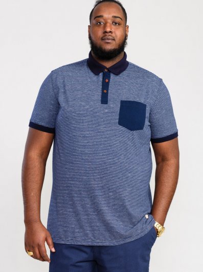 OXLEY-D555 Fine Stripe Jersey Polo Shirt With Patch Pocket- DEAL PACK-(2XL-5XL)