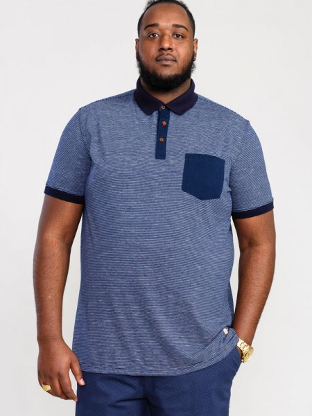 OXLEY-D555 Fine Stripe Jersey Polo Shirt With Patch Pocket- DEAL PACK-(2XL-5XL)