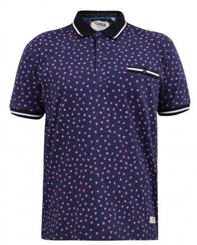 ROVER-D555 Melon Ao Printed Polo Shirt With Ribbed Collar Cuffs And Inner Placket- DEAL PACK-(3XL-6XL)