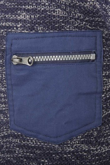 REMINGTON-D555 Zipper Neck Sweater With Woven Zipper Chest Pocket