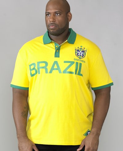 SILVA-D555 Brazil Football Polo Shirt-2XL-5XL-A