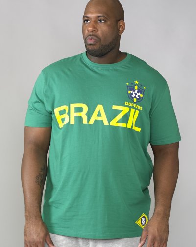 RICARDO-D555 Brazil Football T-Shirt-2XL-5XL-A