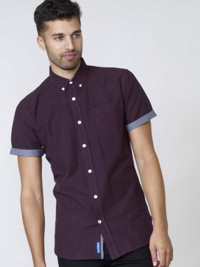 KEVIN-1-D555 Button Down Short Sleeve Oxford Shirt