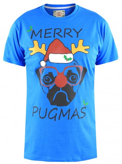 PUG-D555 Christmas Pug T-Shirt Print