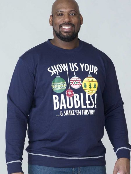 BAUBLES-D555 Baubles Christmas Sweatshirt-2XL-5XL - Kingsize Pack A -Assorted Sizes/Colours Pack