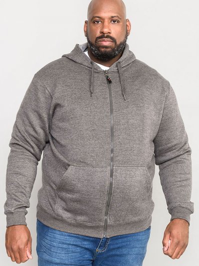 CANTOR - Rockford Heavy Weight Zip Through Hooded Sweatshirt -Black-1XL