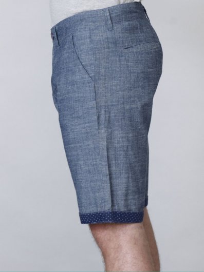 CLIFF-D555 Shorts With Side Pockets And Printed Turn Up Hem