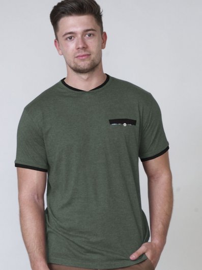 NELLY-1-D555 T-shirt With Double Layer On Neck and Pocket