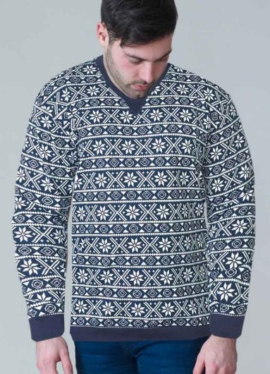 ADVENT-D555 AOP FairIsle Print Christmas Sweatshirt