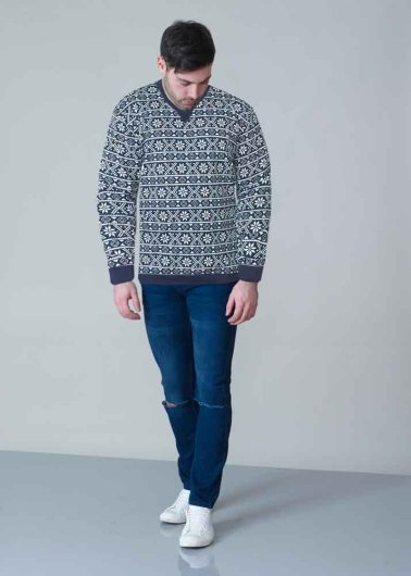 ADVENT-D555 AOP FairIsle Print Christmas Sweatshirt