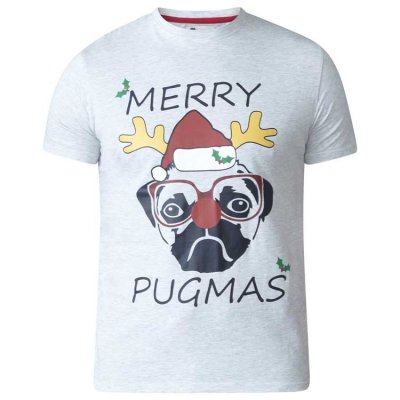 PUG-D555 Christmas Pug T-Shirt Print-S-XXL - Regular-Assorted Sizes/Colours Pack