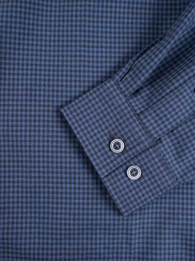 MELBOURNE-D555 Gingham Check Long Sleeve Button Down Shirt With Chest Pocket