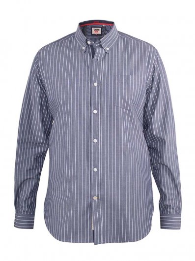 FRANKSTON-D555 Stripe Long Sleeve Button Down Shirt With Chest Pocket