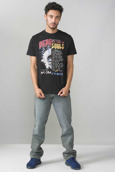 DALEY-D555 Dead Souls Off Set Print Cut And Sew T-Shirt LT-1XLT-2XLT-3XLT -Tall -Tall- (DEAL)