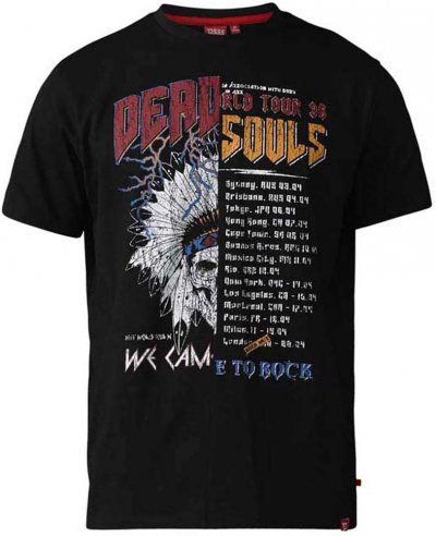 DALEY-D555 Dead Souls Off Set Print Cut And Sew T-Shirt LT-1XLT-2XLT-3XLT -Tall -Tall- (DEAL)