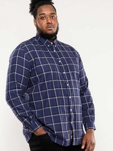 TOWNSVILLE-D555 Check Button Down Collar Shirt With Chest Pocket
