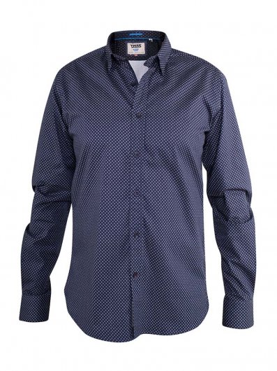 BARKER-D555 Long Sleeve Ao Printed Shirt With Concealed Button Down Collar