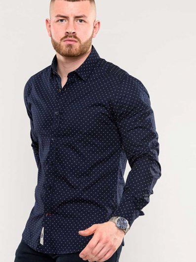 AUGUSTA-D555 Long Sleeve Ao Printed Shirt With Concealed Button Down Collar