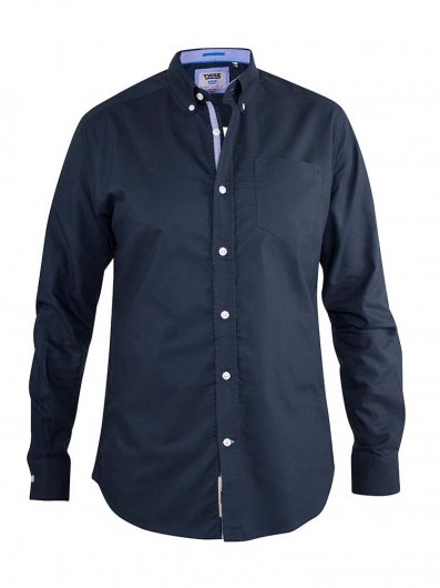 CLARENCE 2-D555 Long Sleeve Buttoned Down Oxford Shirt With Chest Pocket