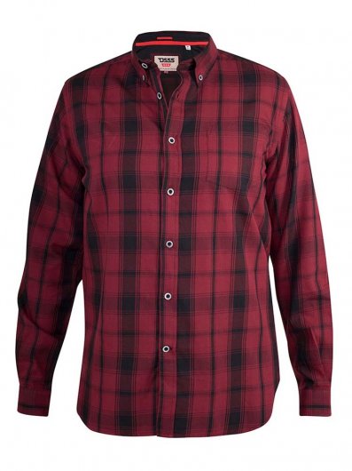 BENALLA-D555 Check Long Sleeve Button Down Shirt With Chest Pocket