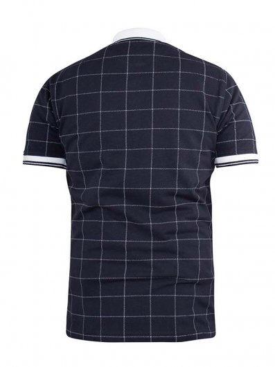 GERALDTON-D555 Couture Printed Window Pane Pique Polo Check Shirt