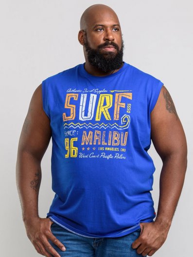 WALLACE 2-D555 Surf Malibu Sleeveless Printed T-Shirt (LT-3XLT) - (DEAL)
