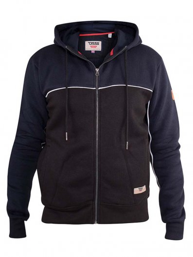 VINCENT-D555 Full Zip Hoody With Chest And Sleeve Piping Detail-S-XXL - Regular-Deal